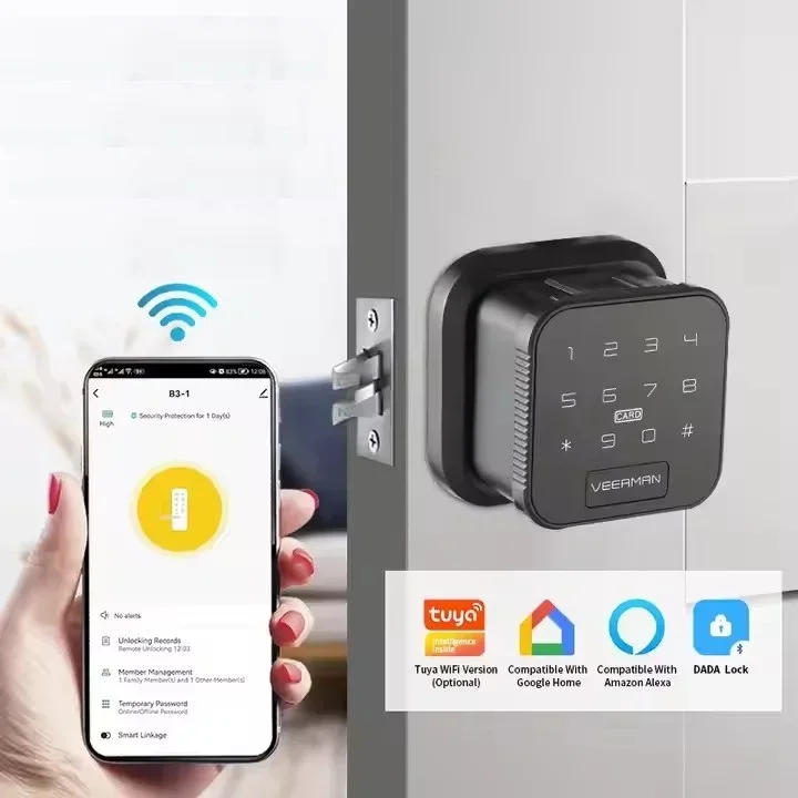 Приложение Tuya Wi-Fi Unlcok Smart Fingerprint Lock Ttlock Ble Электронный дверной замок NFC Беспроводной Wi-Fi Bluetooth Дополнительно