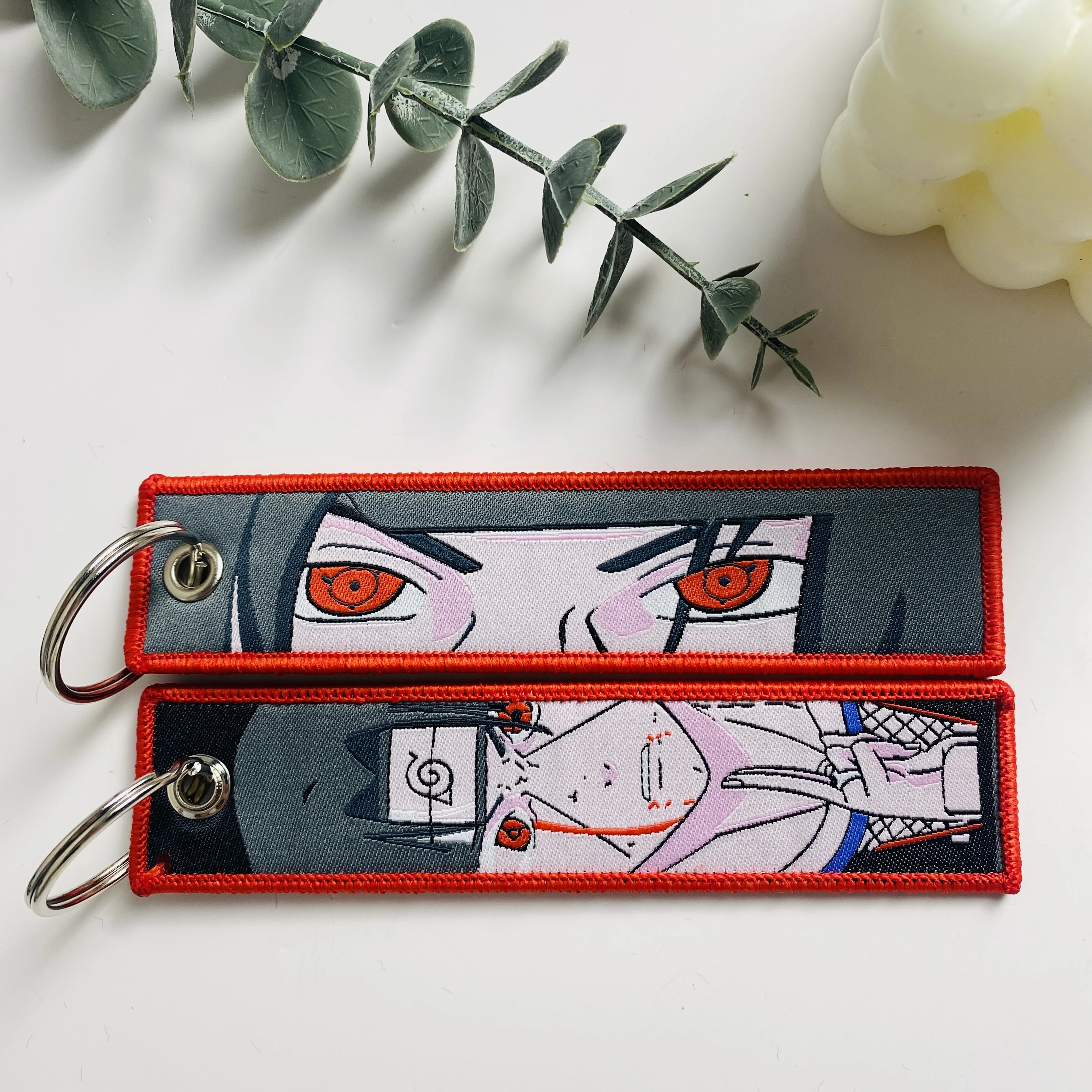 Anime Character Cool Key Tag Embroidery Key Fobs For Motorcycles Cars Bag Backpack Keychain Fashion Key Ring Souvenir Gifts