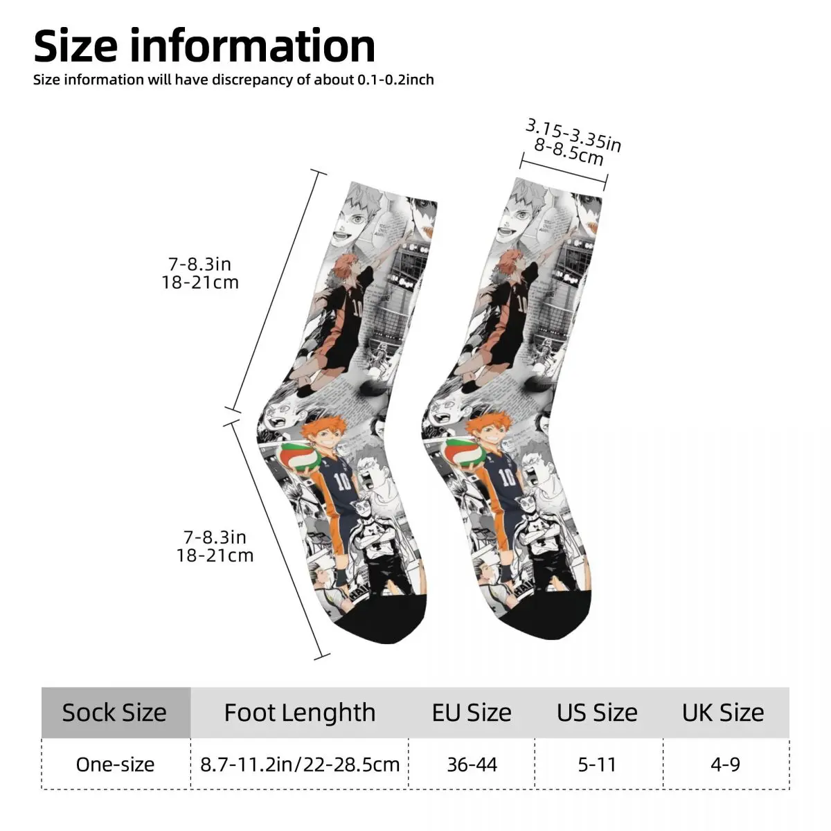 Volleyball Youth Anime Unisex Winter Socks Cycling Happy Socks Street Style Crazy Sock