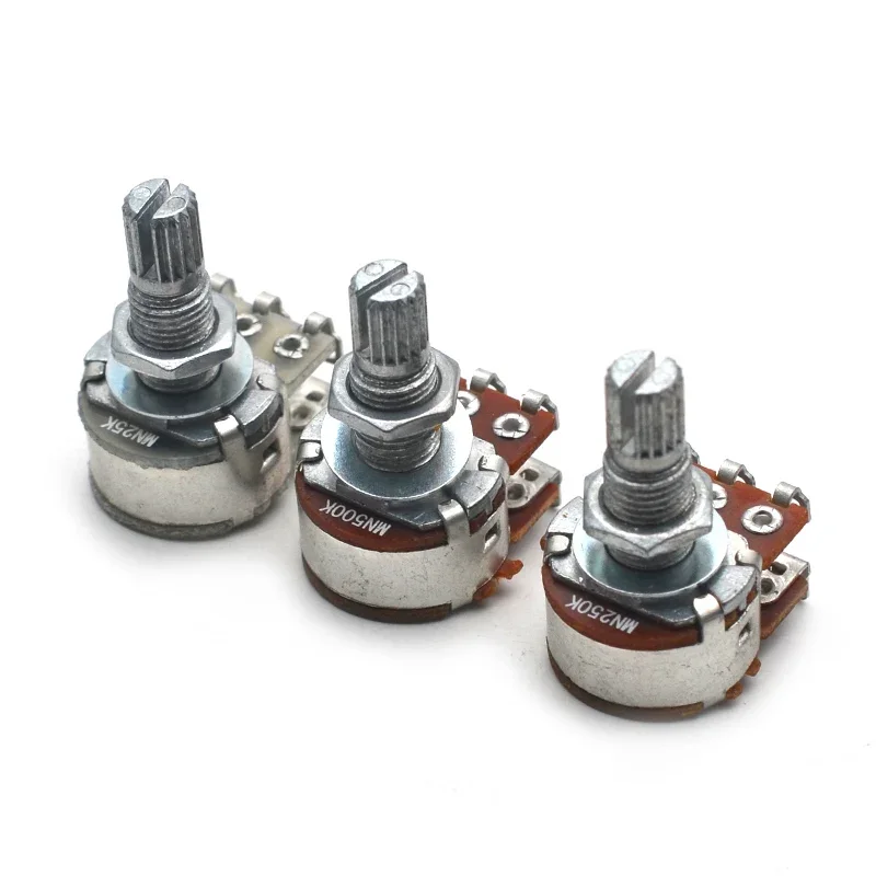 

50Pcs Double balance Stacked Knurled Stalk Guitar Bass Volume Tone Control Pots Potentiometer Switch - MN25K - MN250K - MN500K