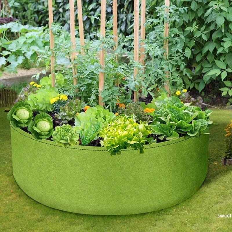 Fabric Garden Grow Bags Planting Pot Circular Large Felt Outdoor Yard Garden Vegetable Field Bed Garden Nursery Bag Planters