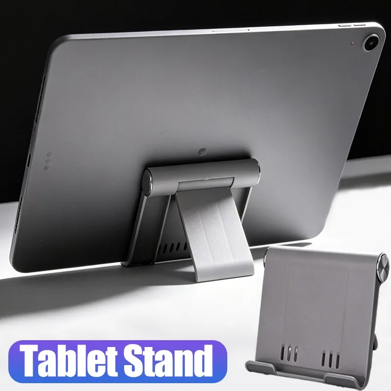 

Foldable Tablet Stand Adjustable Angle Portable for Phone Holder with Heat Dissipation Vents for Desk Bed Travel Office Portable