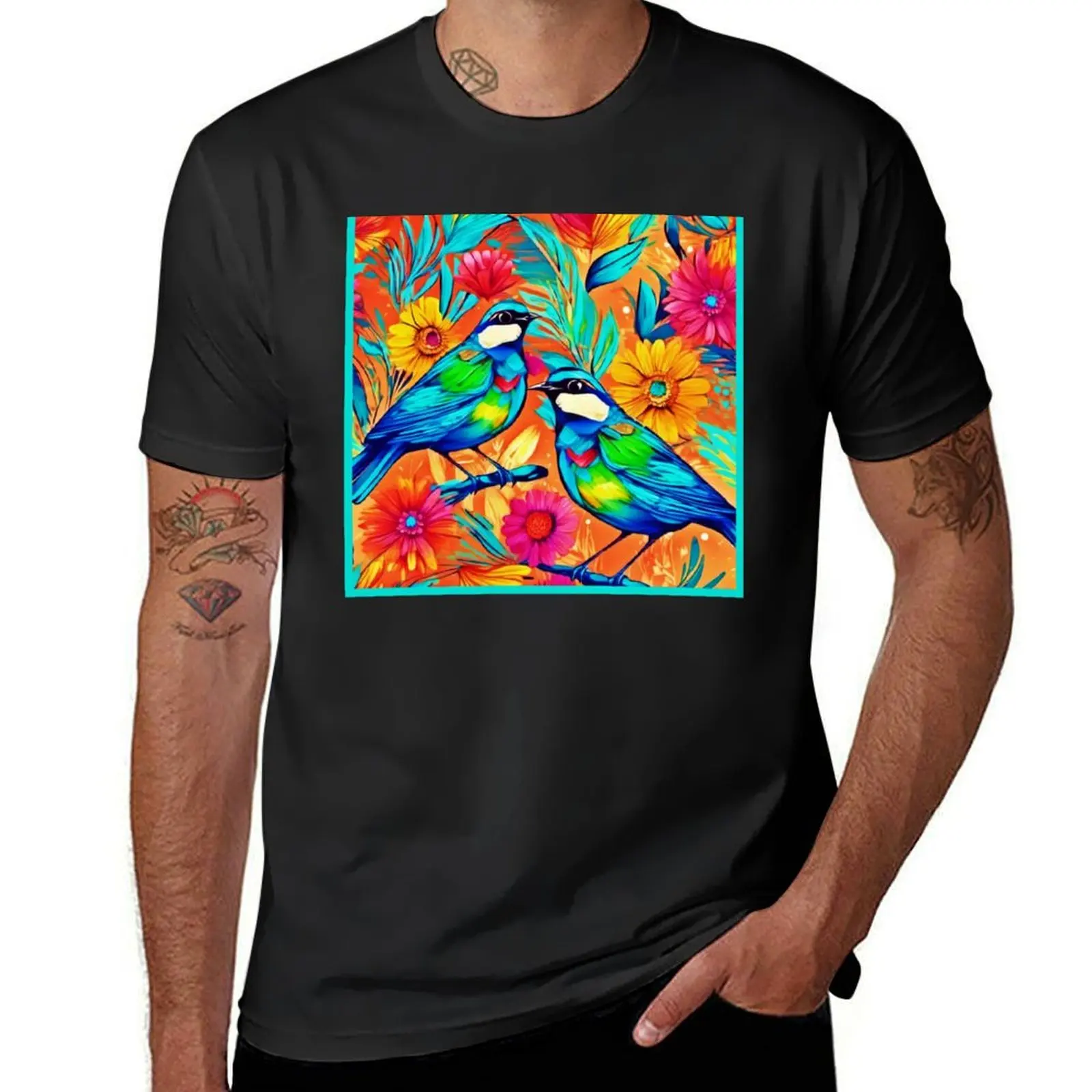 

Vibrant Avian Art: Colorful Birds T-Shirt shirts graphic tees customizeds sports fans men clothings