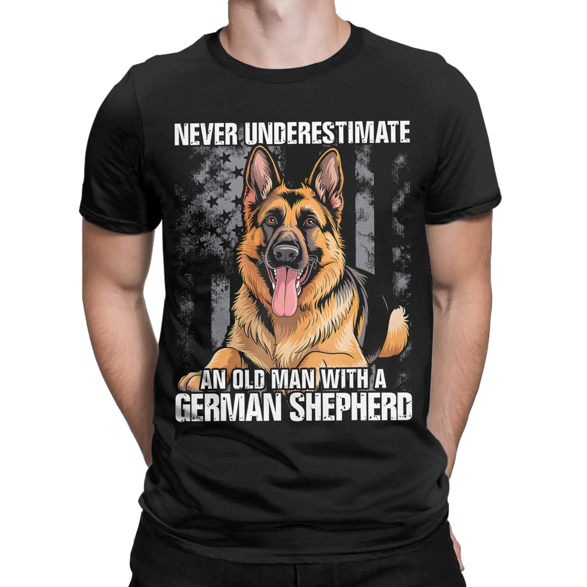 Novelty German Shepherd T-Shirts Men Women Round Neck Pure Cotton T Shirt Dog Short Sleeve Tees Printed Clothes