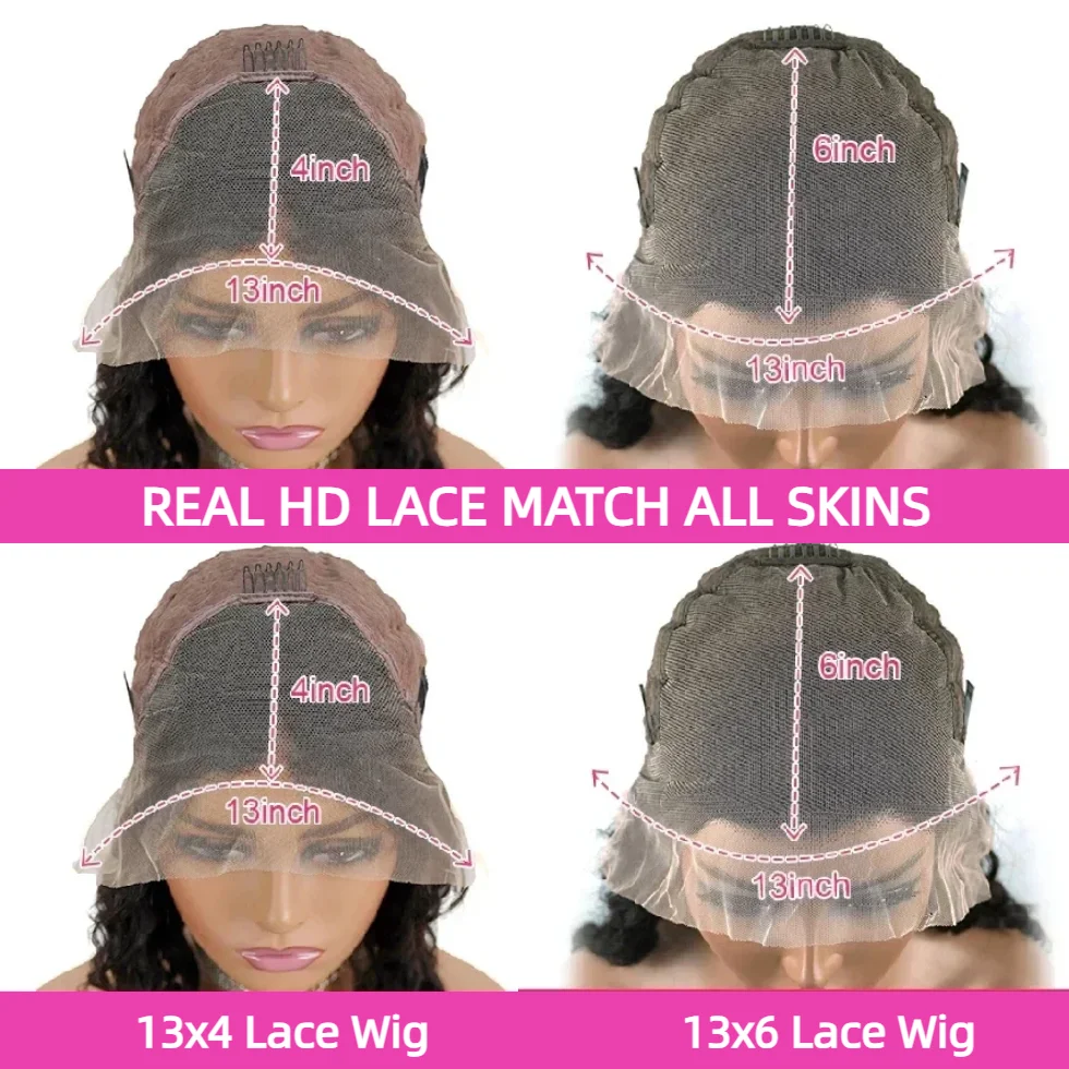 36 بوصة HD 13x6 فضفاض موجة عميقة الدانتيل أمامي باروكة من شعر طبيعي البرازيلي 13x4 مجعد الدانتيل الباروكات الأمامية للنساء 200 الكثافة #6