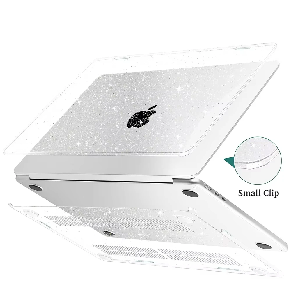 Glitter Laptop Case For Apple Macbook M1/M2/M3/M4 Chip Pro13 Pro14 Pro16 Air13.3 Air13.6 Anti-fingerprint Protective Laptop Case