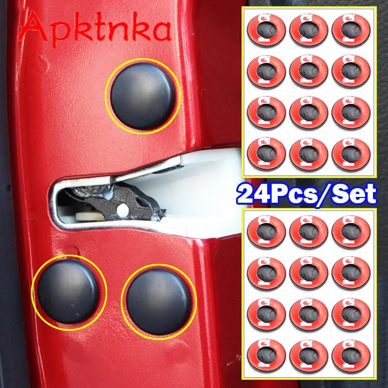 24 шт. черные универсальные защитные крышки для автомобильных замков