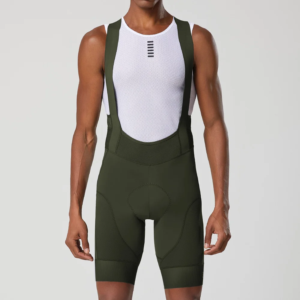 YKYW Breathable Men\'s Green Bib Shorts Summer Outdoor Wear Bicycle Sport Tights Bike Pro Team Bib Shorts 6 Hours Belgian Cushion