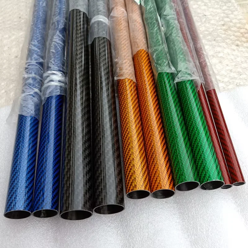 1PCS 500mm Length Colorful Carbon Fiber Tube  OD 20-30mm High Strength Corrosion Resistant Durable for Kite Skeleton Making