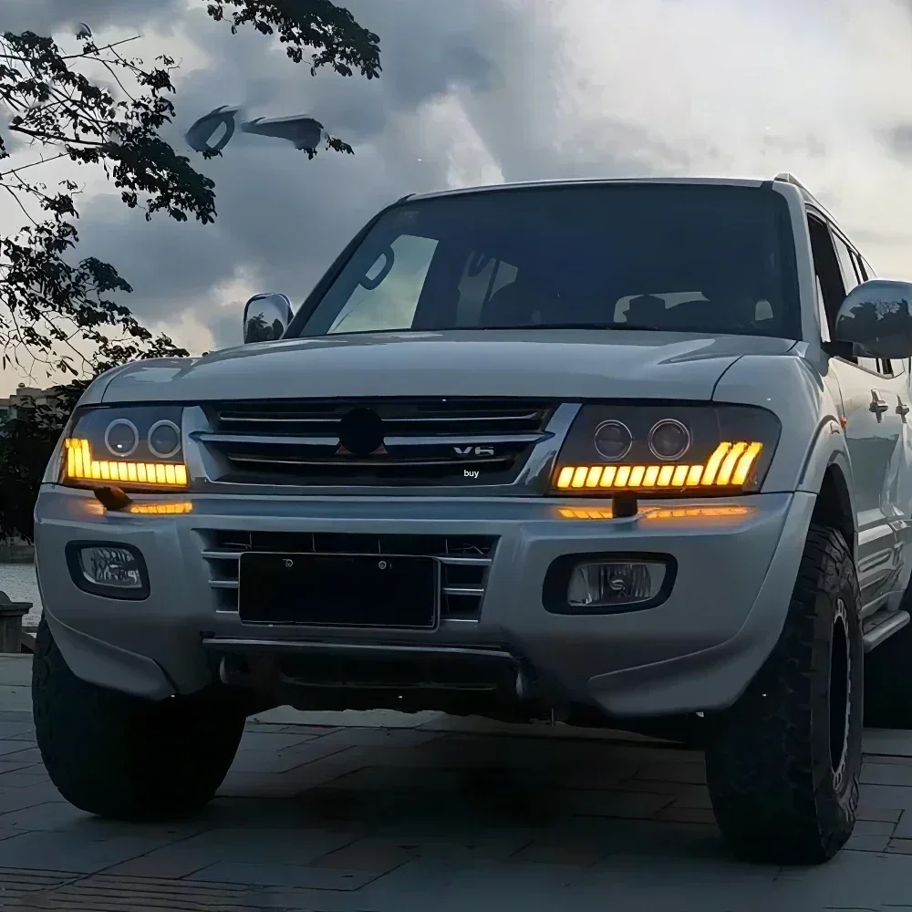 

For Mitsubishi Pajero V73 2004-2014 Car Front Lamps Upgrade Audi Style 2 Projector Lens Accessories LED Auto Headlights Assembly