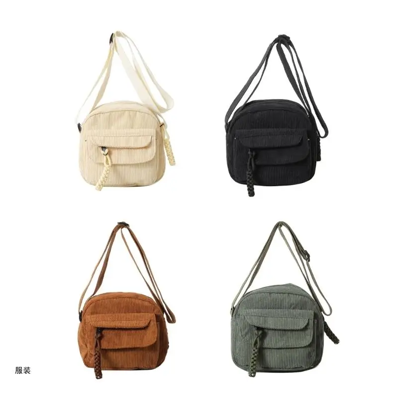 D0UD Bag Corduroy Crossbody Bag Shoulder Bags for Women Girl Cellphone Bag