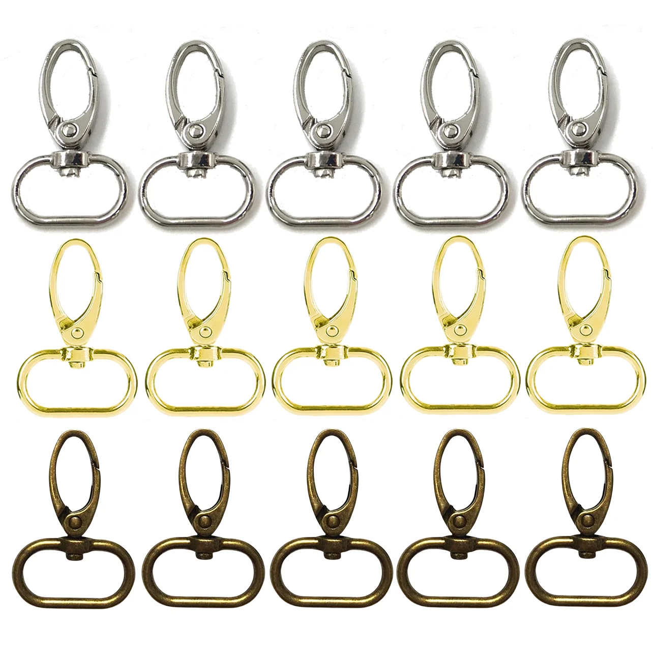 10/30/50Pcs Metal Oval Ring Lobster Clasp Claw Swivel Snap Fashion Clip for Keychains Backpack Bag Wallet Luggage Crafts Gifts
