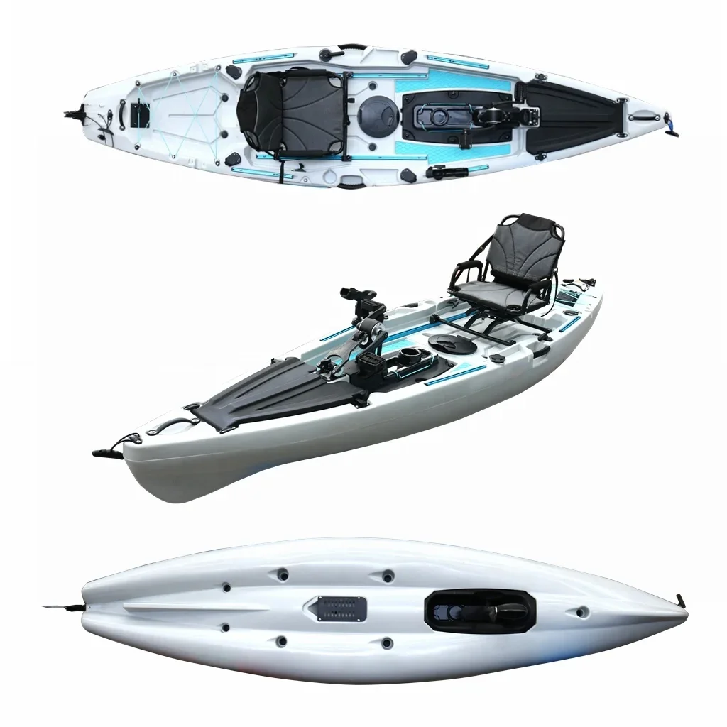 For Vicking 12' Foot pedal drive kayak sit on top fishing motorized kayak with rudder,accept custom color and logo