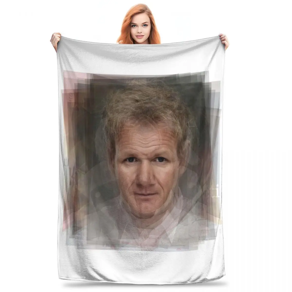 

Gordon Ramsay Portrait Blanket Flannel Multi-function Sofa Throw Blankets For Home Bedroom Travel Throws Bedspread Quilt