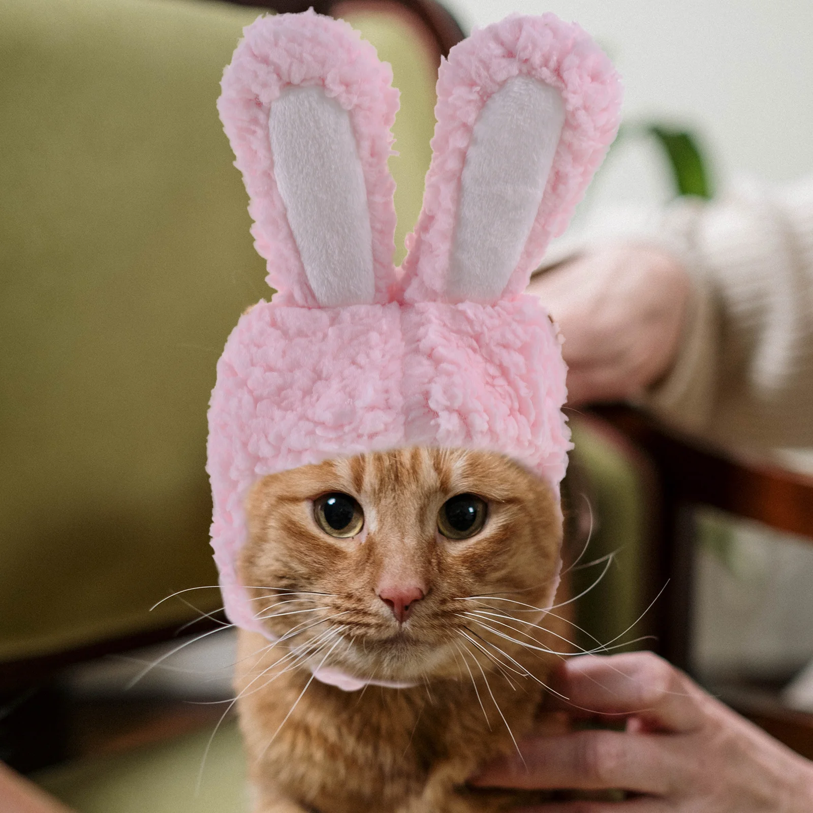 

Easter Bunny Hat for Cats Cotton Pet Puppy Retaining Cap Thermal Dog Clothing Rabbit Cartoon Hat Breathable Safe Durable Special