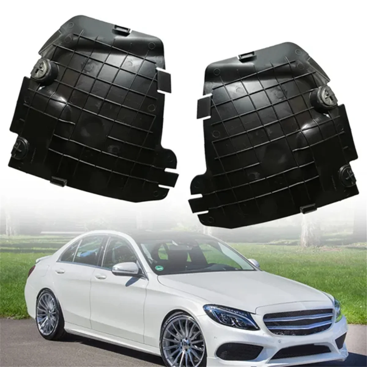 Automobile Left and Right Front Leaf Lining Cover Fender Servicing Flap 2056900100 2056900200 for Mercedes-Benz C W205