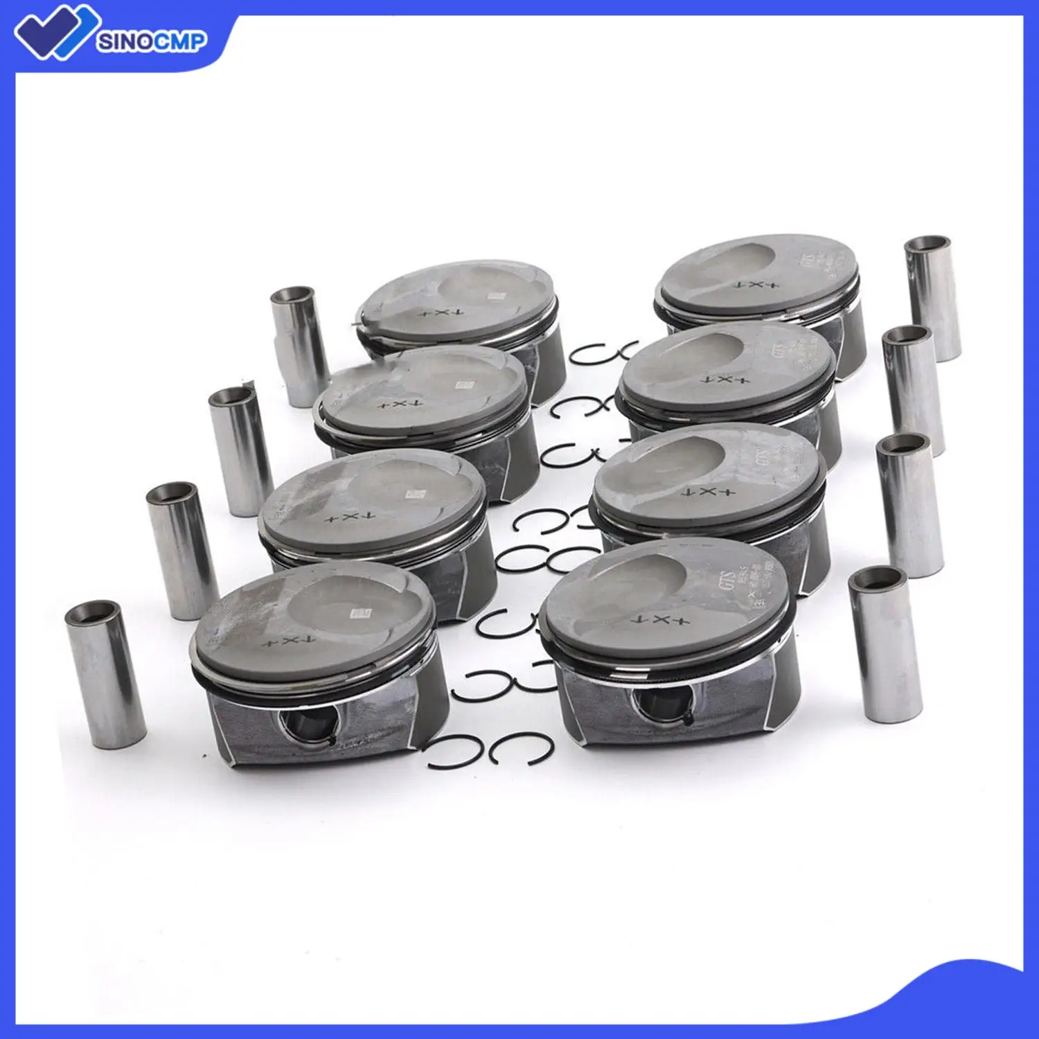 

8Pcs Piston Kit STD 0.00 Spec For Porsche Cayenne Panamera S GTS 957 970 4.8L V8 94810304824 94810304724 with Rings #94810304825