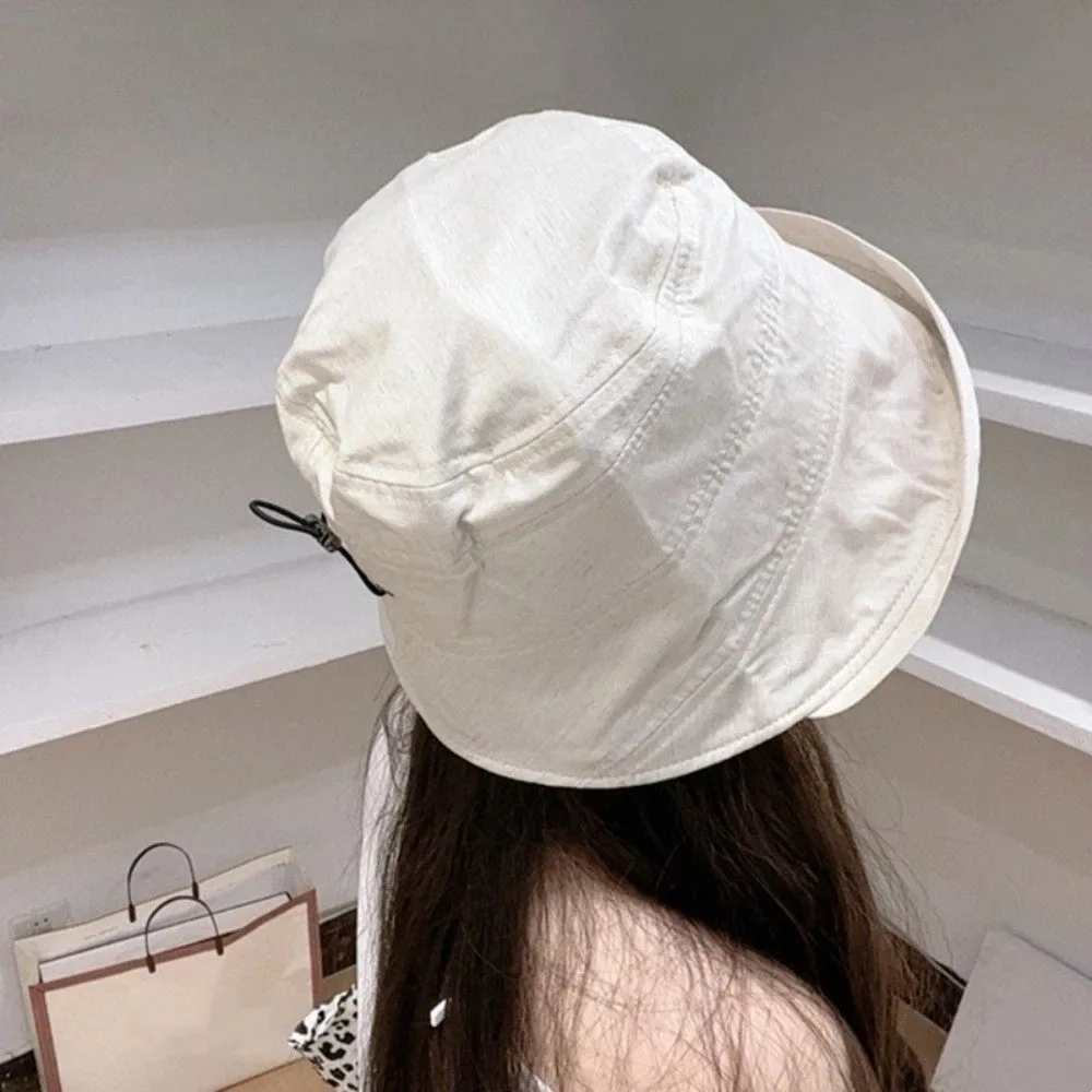 Fashion Pure Color Bucket Hat Breathable Lightweight Sun Hat Sun Protection Wide Brim Basin Cap Women Girls