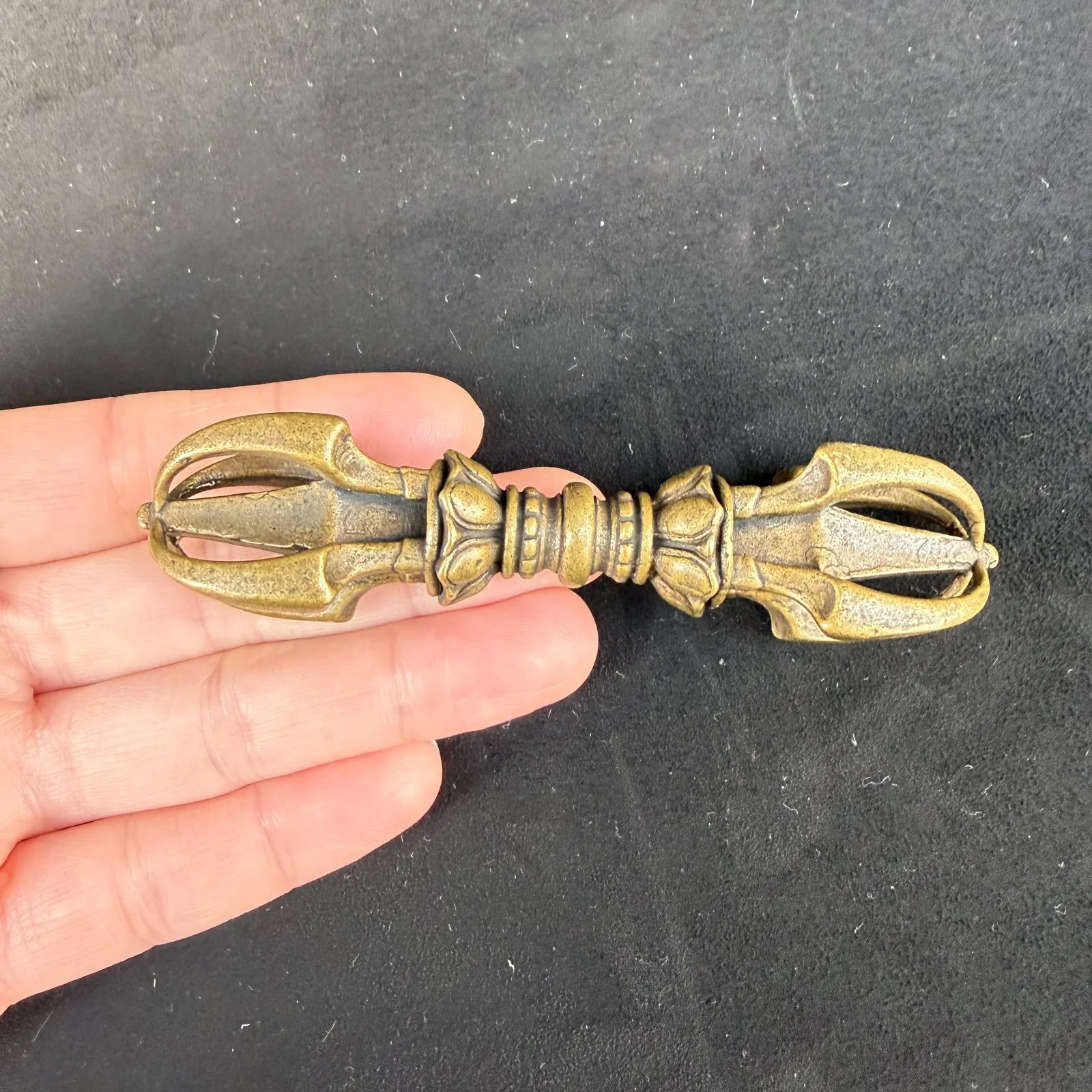 Old Chinese Tibetan Buddhism Lima Copper Five shares vajra ritual implement