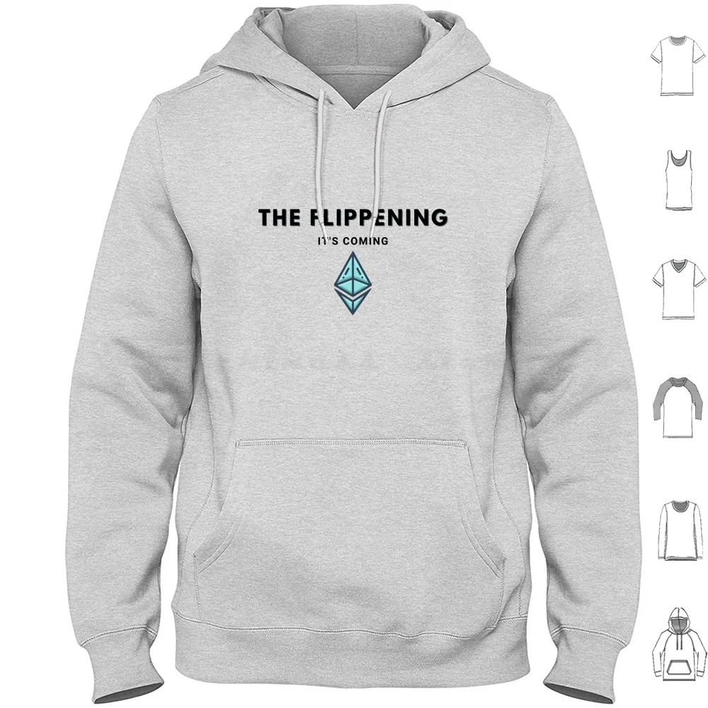 

The Flippening , Its Coming-Eth Hodl Print Sticker Hoodies Long Sleeve Ethereum Bitcoin Cryptocurrency Eth Flippening