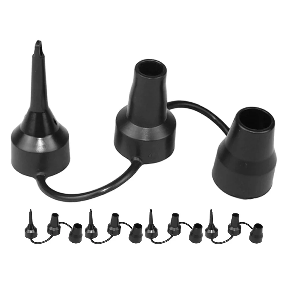 

5Sets Air Pump Nozzles Triple Inflation Adapter for Air Mattress Inflatable Bed Replacement Plastic Pump Attachments
