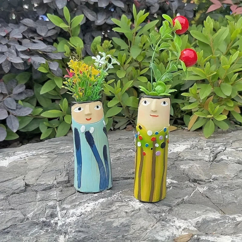 Handmade Resin Art Vase Bohemian Style Creative Home Decoration Ornament Flower Arrangement Pot Plant