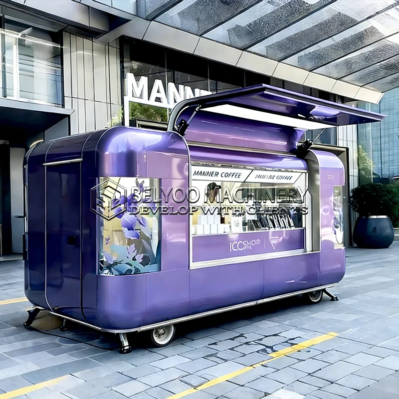 

Belyoo Food Truck, полная кухня, тако, барбекю, хот-дог, сэндвич, салат, сок, кофейный киоск, уличный мобильный ресторан