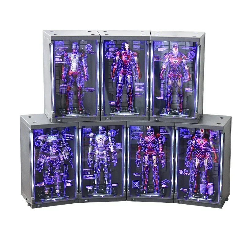 

Disney Marvel Iron Man MK1-7 Mark Hall Armor Set 1-7 Piece Action Figure Avengers Tony Stark Legend Original ZD Toy Model