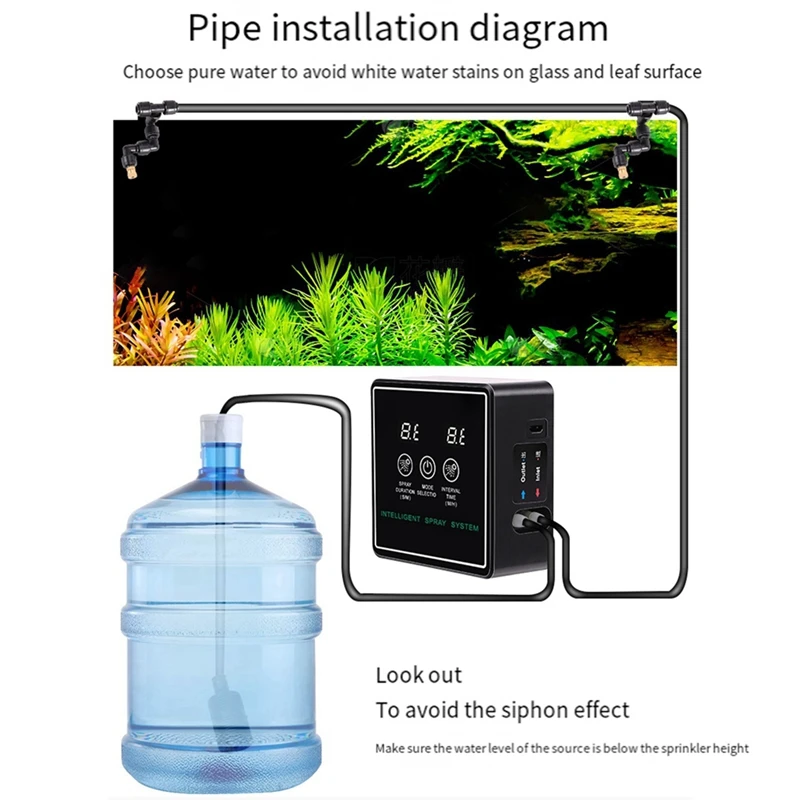 Touch Screen Automatic Mist Rainforest Sprays Intelligent Ecological Cylinder Electronic Timer Sprinkler System Kit