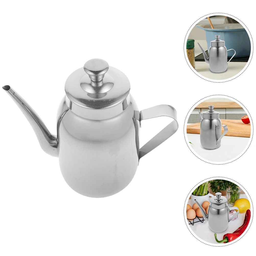

Stainless Steel Pot Grease Storage Can Thickened Dispenser Bottle Anti-Slip Handle Cooking Bacon Grease Kitchen Supply Easy Pour