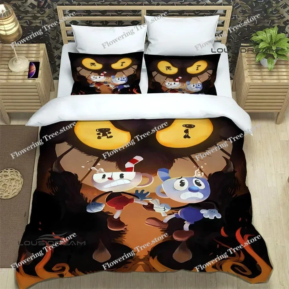 

Cuphead Cartoon Printed Bedding Sets Exquisite Bed Supplies Set Duvet Cover Bed Comforter Set Bedding Luxury Birthday Gift