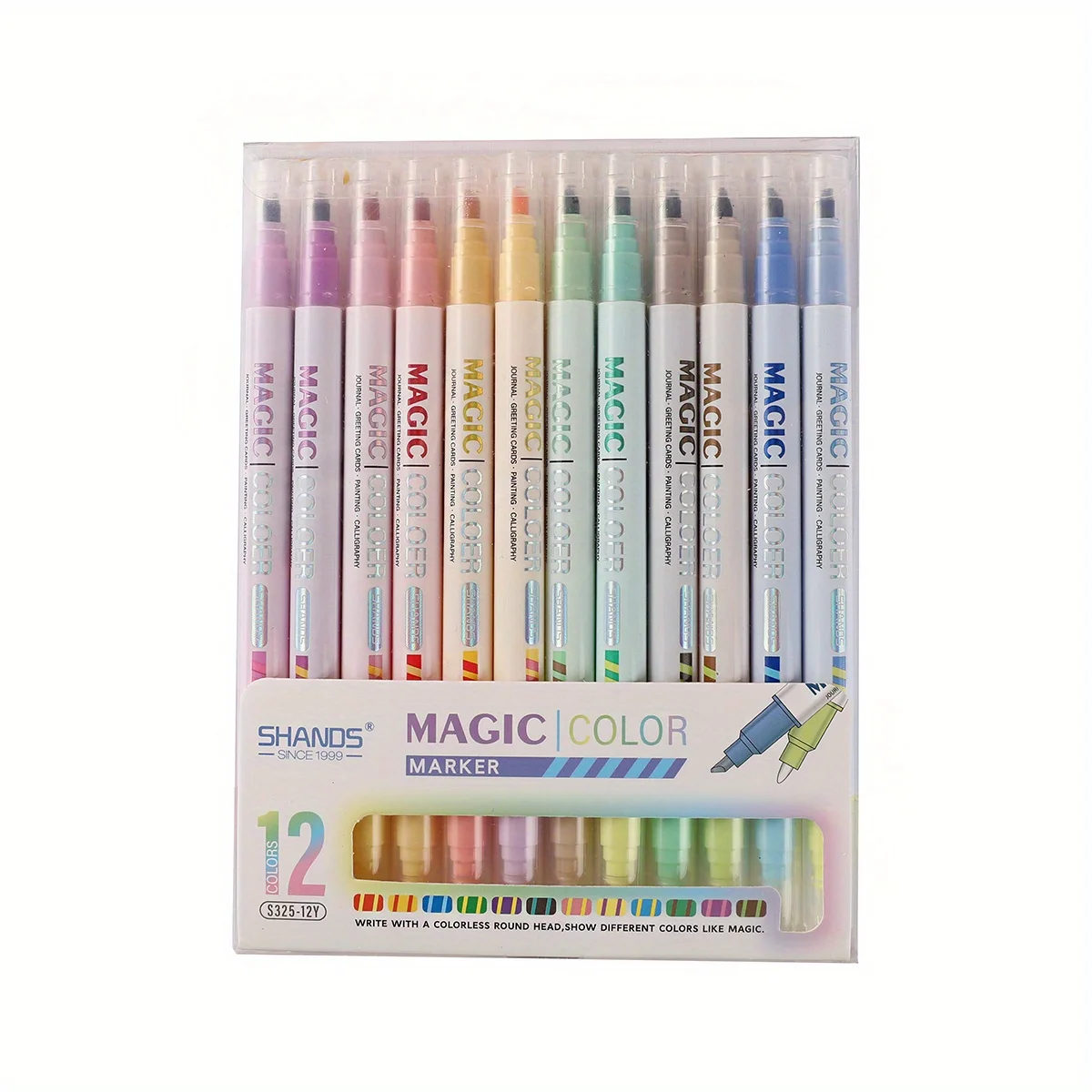 Imagem -02 - Vibrant Easter-magic Highlighters com Dual Tips Color Change Highlighter Perfeito para Escola Escritório Journaling Presentes 12 Pcs