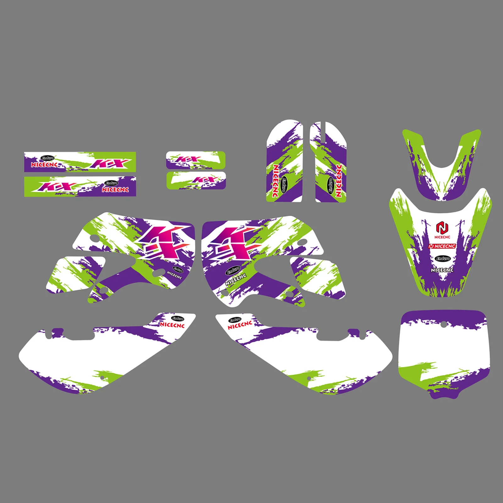 For Kawasaki KX65 KX 65 2000-2015 KLX110 KLX 110 2000-2009 Motorcycle Fairing Graphics Background Decal Sticker Kit Customize