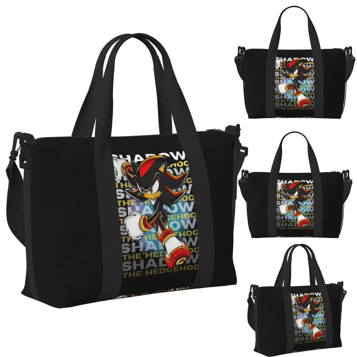 

Пляжная дорожная сумка Shadow T-The-S H-Hedgehog-S S-Sonic-S, большая вместительная сумка-тоут для тренажерного зала, йоги, женская дорожная сумка для покупок