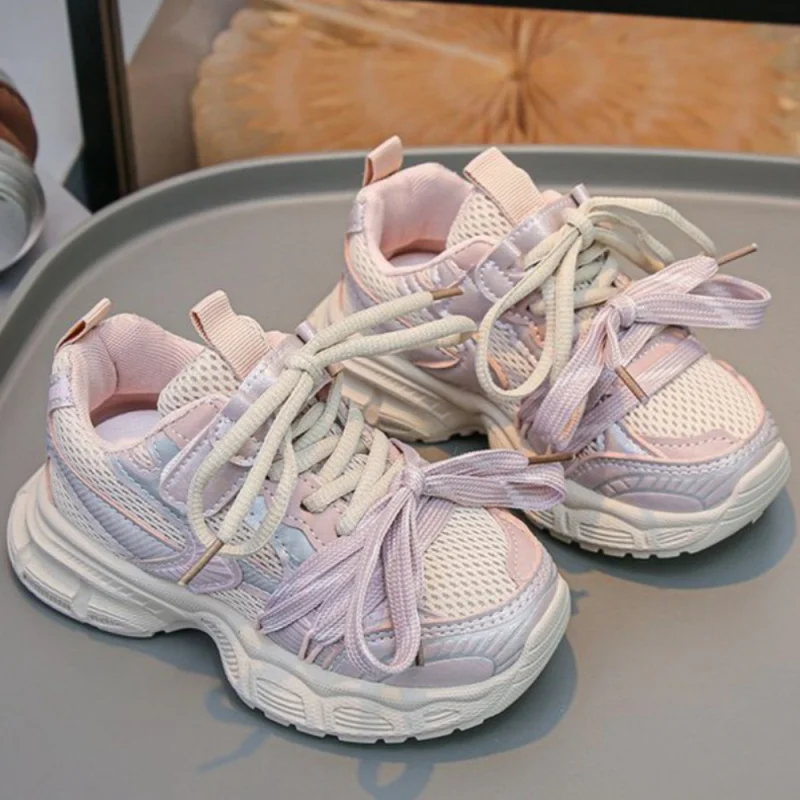 

2026 Trend Fashion Children's Sport Shoes Mesh Breathable Teenager Kid's Sneakers Anti-slippery Boy's Girl's Running Footwear