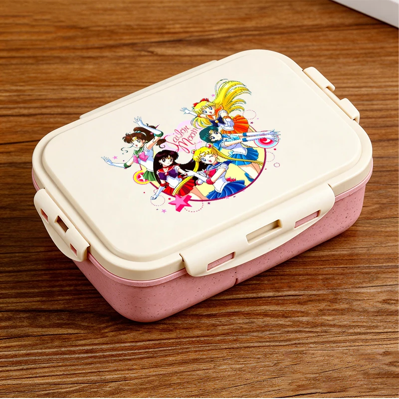 

Ланч-бокс Сейлор Мун, контейнер для еды для студентов, аниме-бенто-бокс, портативный контейнер для еды для школы и улицы, ложка, вилка, принадлежности для пикника, подарок