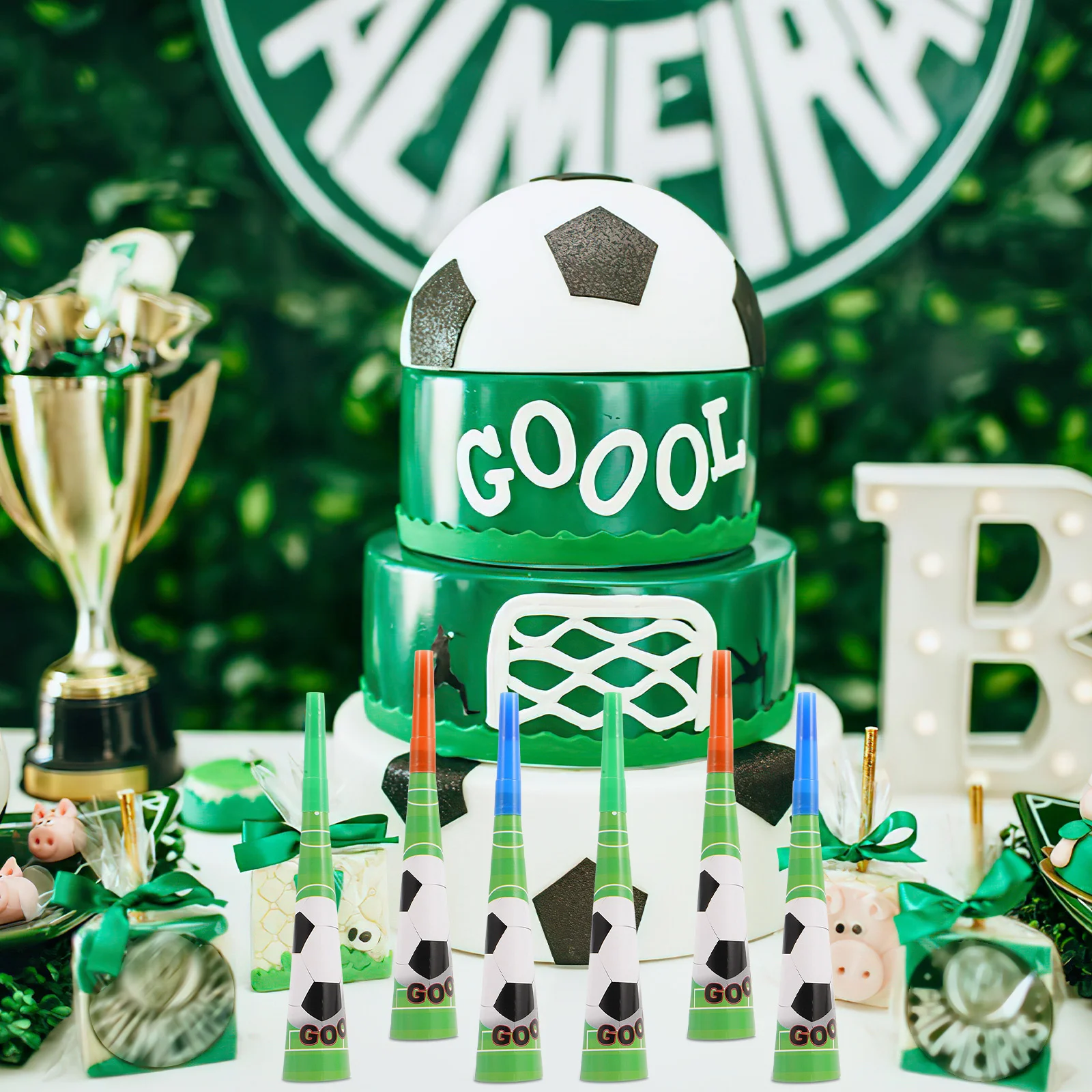 

18Pcs Plastic Trumpets Football Party Favors for Birthdays Sports Games Carnival Festivals Fun Cheering Props Decorations
