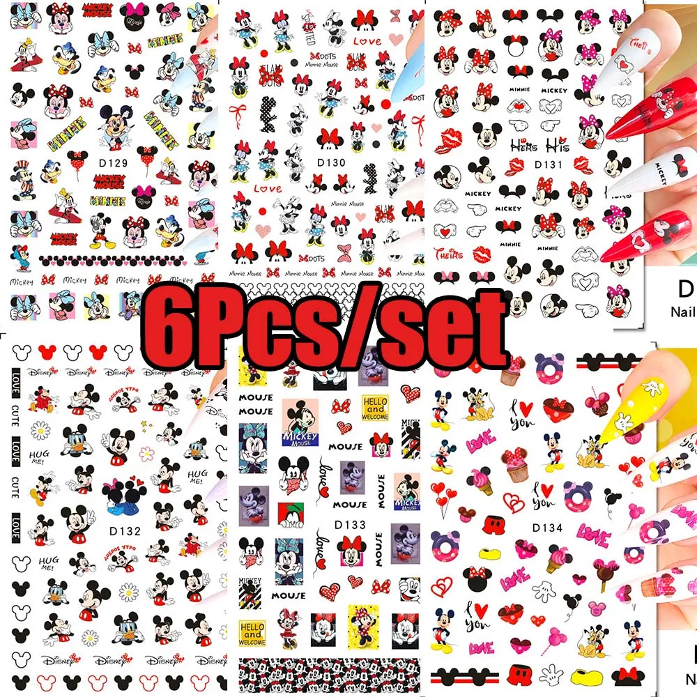 ﻿ 6 pz/set 3D Cartoon Stitch Angelo Nail Art Sticker Rosa/Blu Kawaii Stitch Nail Slider Espressione Multipla Adesivo Punto Decal