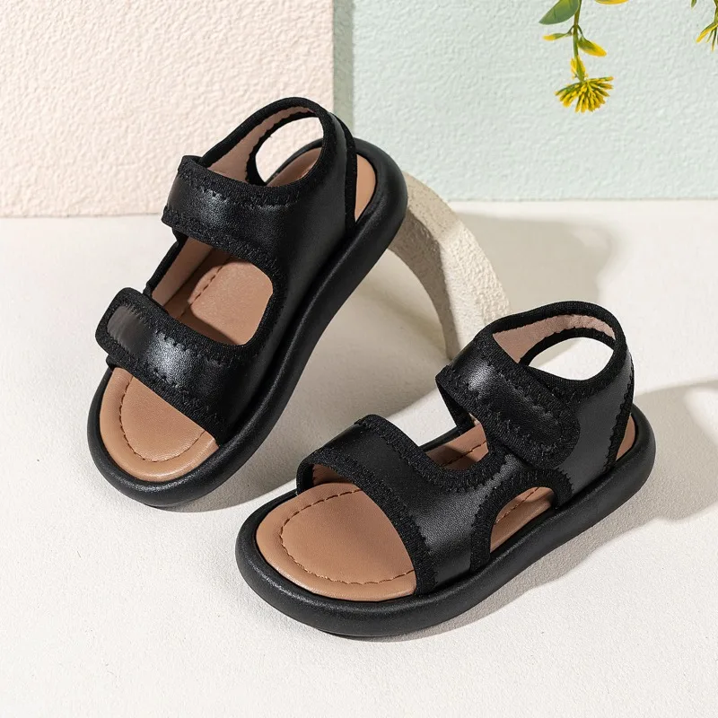 

Летние детские сандалии 2026: Новинка, простые пляжные повседневные сандалии унисекс, классические однотонные модные сандалии для мальчиков и девочек