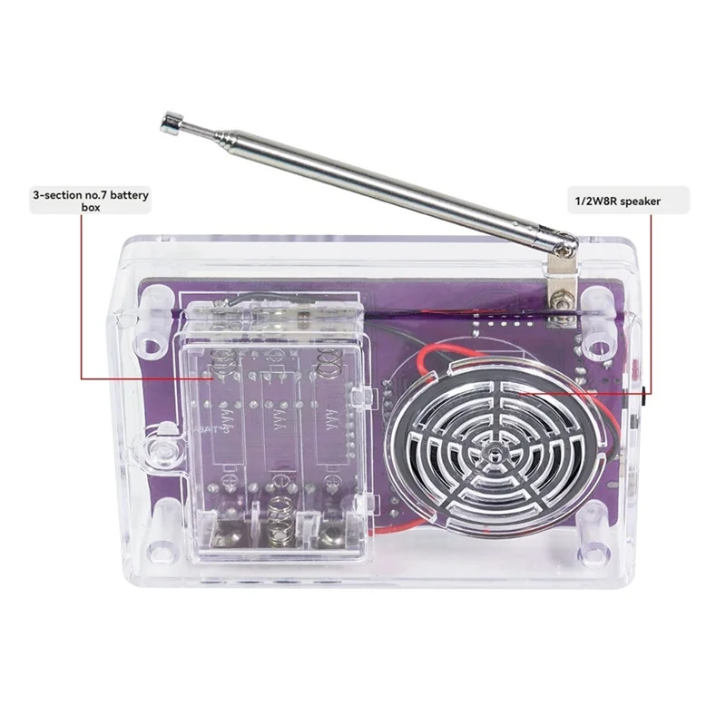 FM Radio RDA5807 DIY Kit Electronic Adjustable 87-108Mhz Display Soldering Practice DIY Electronic Components Kit