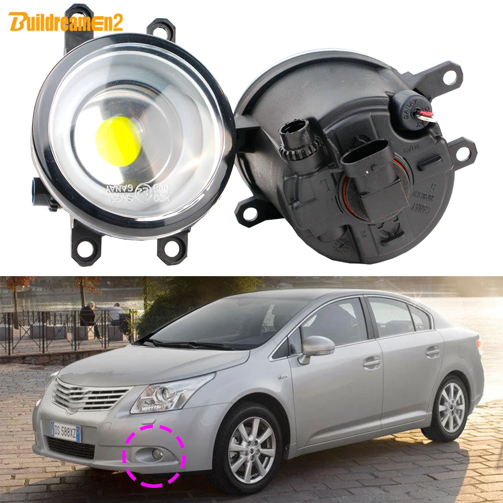 2 X Car H11 LED COB Fog Light DRL Angel Eye Daylight For Toyota Avensis T270 2009 2010 2011 2012 2013 2014 2015 2016 2017 2018