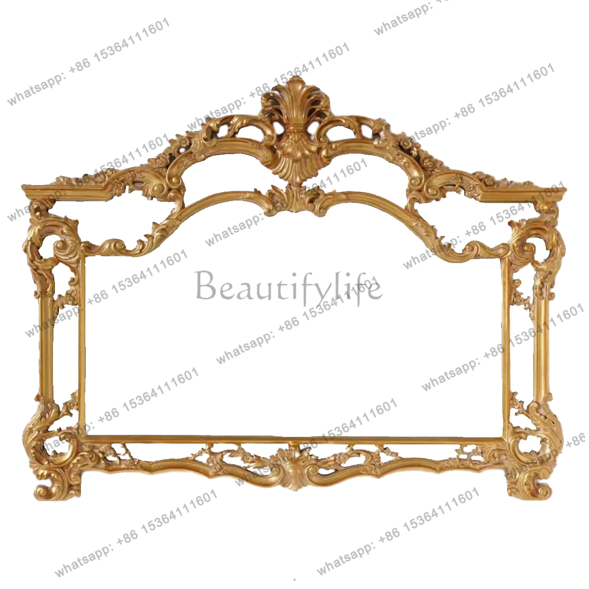 

Vintage carved European-style villa fireplace wall-mounted decorative mirror living room dining side mirror