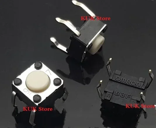 Real Original 100% NEW  B3F B3F-1000 0.98N  6*6*4.3 MM 6X6X4.3 MM  Round White Button