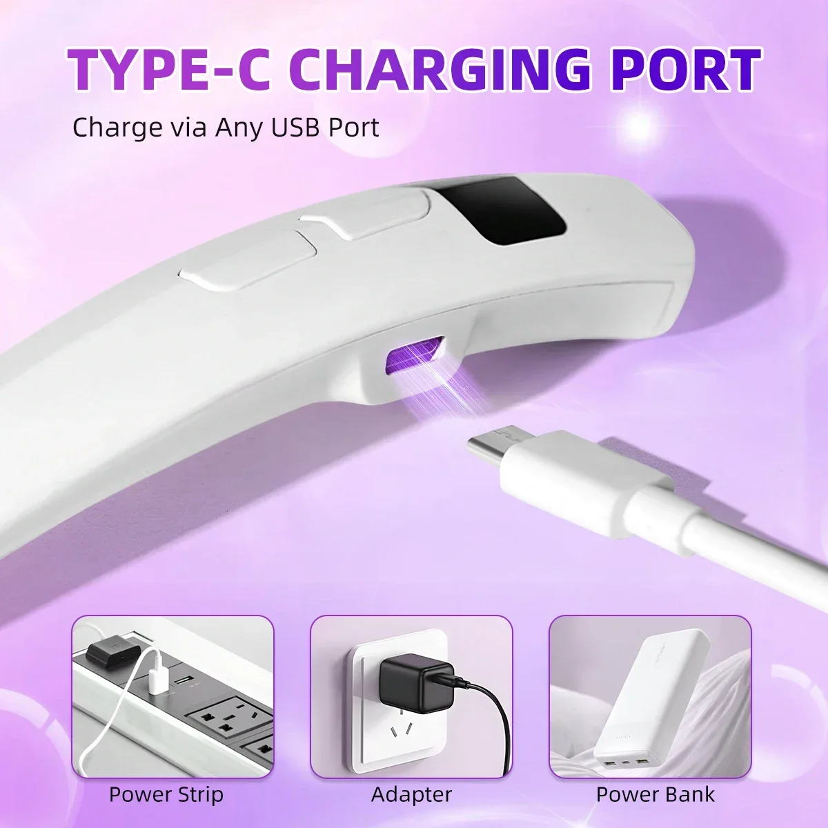 مصباح أظافر صغير مع شاشة LED ضوء الأشعة فوق البنفسجية الصغير المحمول لأظافر الجل مع شحن سريع ضوء الأشعة فوق البنفسجية الصغيرة