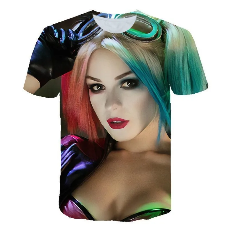 BeastKingdom Harley Quinn Personality Trend T-Shirt Casual Cartoon Fashion Breathable Print Crew Neck Short Sleeve Wholesale