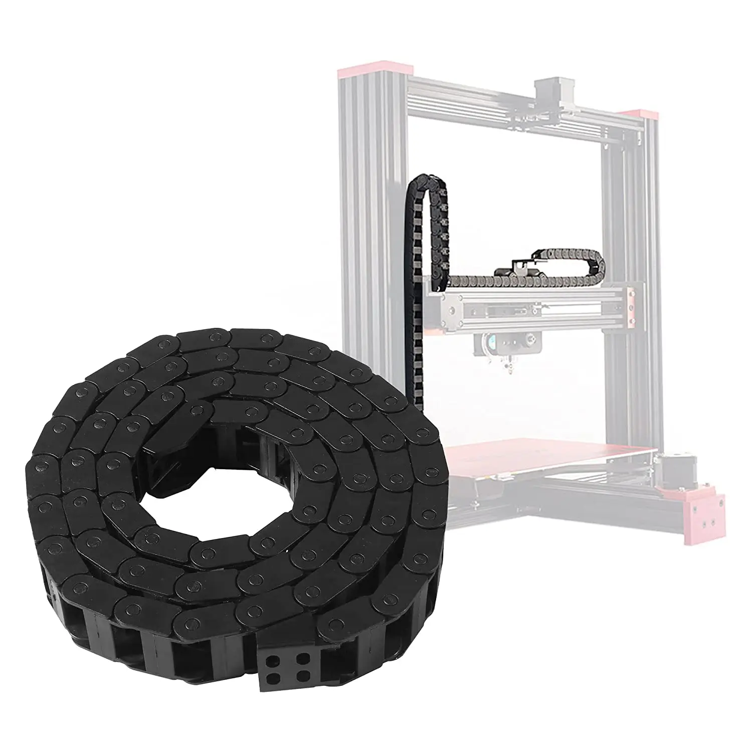 7x15mm Łańcuch przeciągania kabli typu zamkniętego Plastikowe elastyczne łańcuchy nylonowe 1M ze złączami końcowymi do drukarki 3D Maszyna CNC — zdjęcie 4