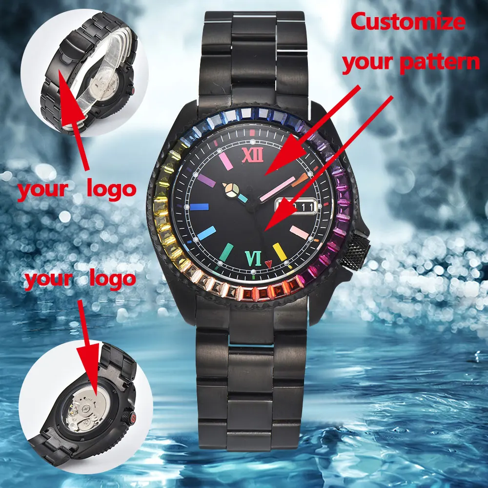 NH36 Watch SKX007 New Men's Watch NH36/NH35 Movement Stainless Steel Case Automatic Mechanical Sapphire Crystal Luxury Watch