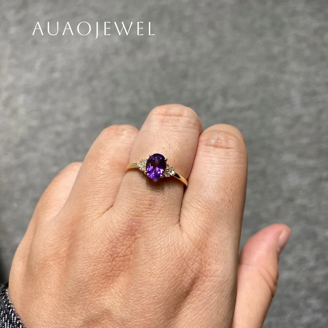 

AUAOJEWEL 1.5Carat Oval Cut Lab Pink Sapphire Engagement Ring For Women Jewelry 18K 14K 9K Solid Gold Sterling Silver 925 Rings