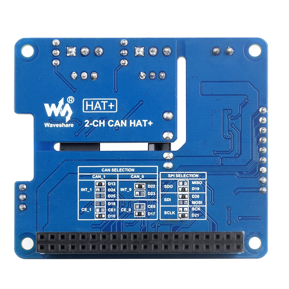 Raspberry Pi 2-Channel Isolated CAN Bus Expansion Solution Built-In Multi Protections HAT Dual Chips  For Raspberry Pi 5/4B/3B