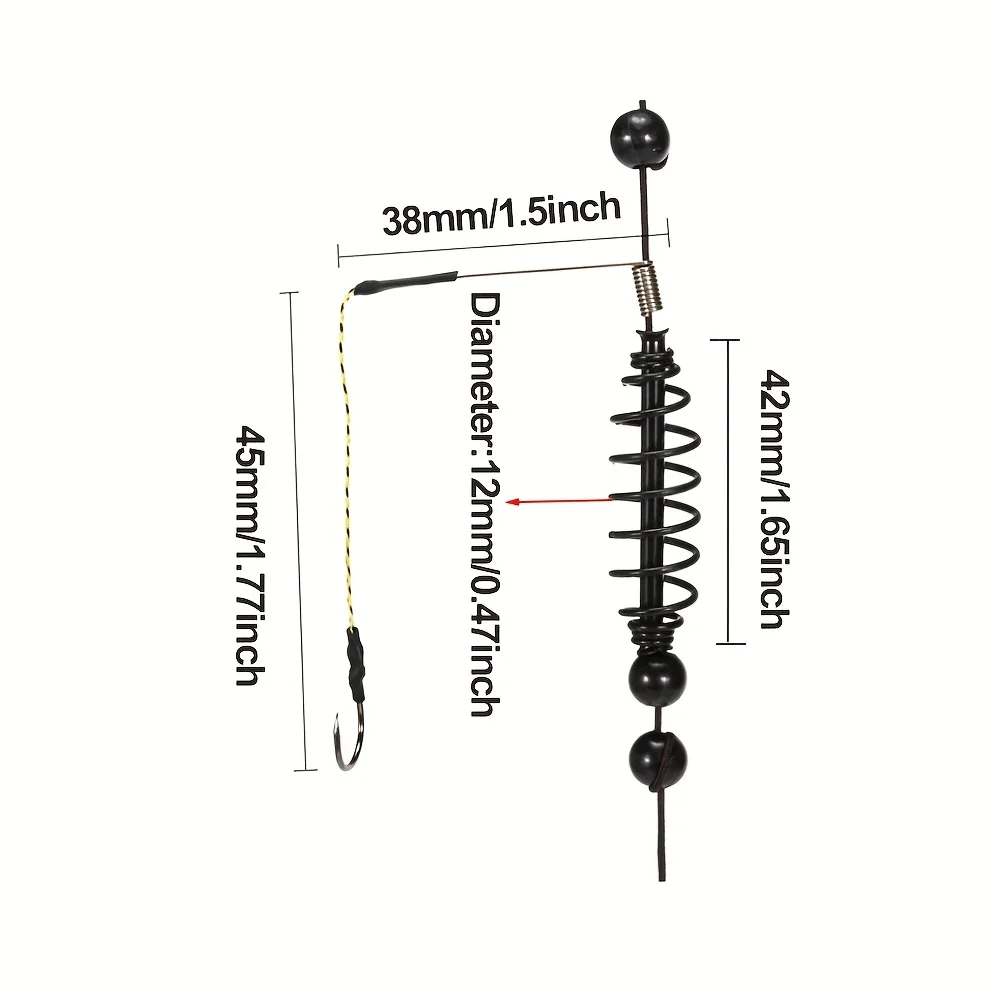 2-teiliges Karpfenangel-Set mit Feeder & Haken, Vorgefertigte Karpfenausrüstung für Grobfischangeln, 15g/20g/25g/30g/35g Optionen – Detail 3